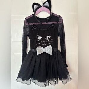 Size 4-6 black cat costume dress up twirl dress girl Halloween spirit day outfit